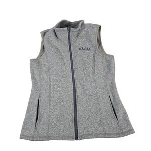 Kuiu Womens Base Camp Sweater Fleece Vest Gray Logo Full Zip Outdoor Size L